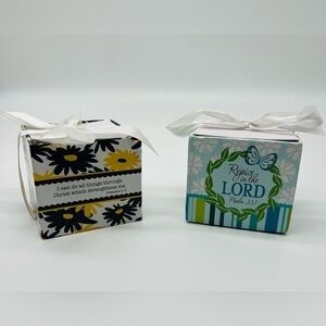 Set of 2 posted note holders with outter Bible scriptures